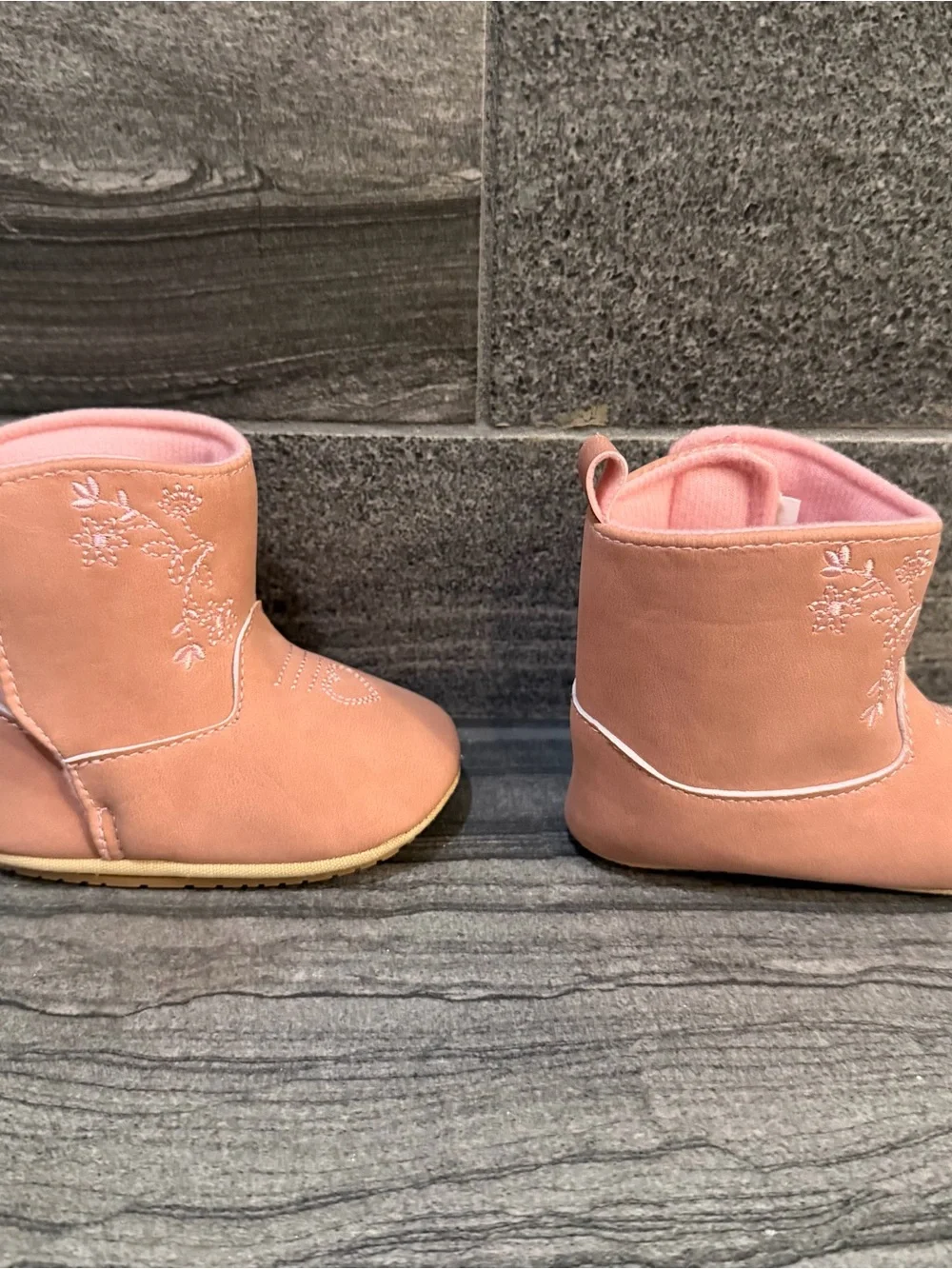 Baby cowgirl cowboy pink soft boots